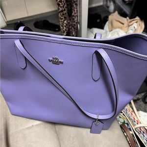 Coach Lavender Leather Tote